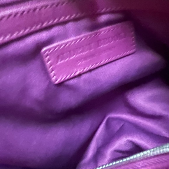 Audrey Brooke Large Leather Fuchsia 3 compartment Satchel- NWT - Picture 11 of 14